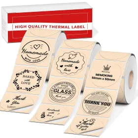 B0bzj55y8n Memoking Phomemo M100/m110 Thermal Labels 1.96 Inch 50mm Round Self-adhesive Stickers