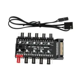 342-ep Micro Traders 10 Way Fan Hub Pwm Pc Control Board 12v Sata For Power With 4-pin 342-ep Micro Traders 10 Way Fan Hub Pwm Pc Control Board 12v Sata For Power With 4-pin