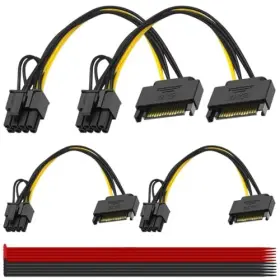 Kk-us-652 Mkbklljy 4pcs 15-pin Sata Male To 8 Pin 6 2 Pci-express 2pin Kk-us-652 Mkbklljy 4pcs 15-pin Sata Male To 8 Pin 6 2 Pci-express 2pin