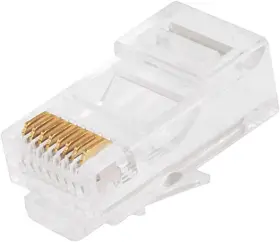 107245 Monoprice Cat5e Rj45 Modular Plugs - Crimp Connectors Gold Plated Contacts