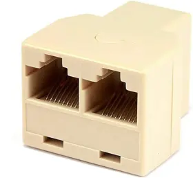 107294 Monoprice Rj45 Modular T-adapter - Splitter 1 Count Pack Of Beige