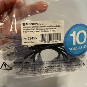 16317 Monoprice Slimrun Cat6a Ethernet Patch C