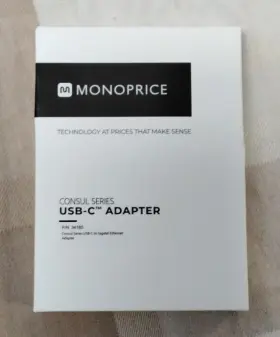34185 Monoprice Usb-c Gigabit Adapter - Speeds Up To 1000mbps Aluminum Body Compact