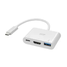 43788 Monoprice 3-in-1 Adapter With Hdmi Usb 3.0 Type-a And Usb-c Outputs