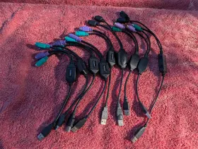 6855 Monoprice Usb To Ps/2 Dual Ps2 Converter Adapters - Nine Of Them And Other Brand 6855 Monoprice Usb To Ps/2 Dual Ps2 Converter Adapters - Nine Of Them And Other Brand