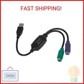 Monoprice 757901808647 Ps/2 Keyboard/mouse To Usb Converter Adapter Black