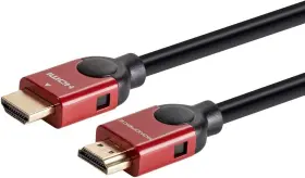 9305 Monoprice 15ft Hdmi High Speed Cable Red 4k 60hz Hdr 18gbps Select Metallic Series