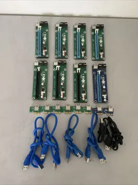 Pce164p-no7 N.oranie Pce164p-n08 Tested Working Gpu Risers Lot 8x 6 Cables Pce164p-no7 N.oranie Pce164p-n08 Tested Working Gpu Risers Lot 8x 6 Cables