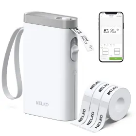 B0fh4khrq5 Nelko P21 Bluetooth Label Maker Machine With 3 Tapes - Wireless Mini Printer