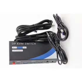 Km-h2020 Newiedkvm Dual Monitor Kvm Switch 2 Monitors Computers Hdmi 4k 60hz Usb 3.0