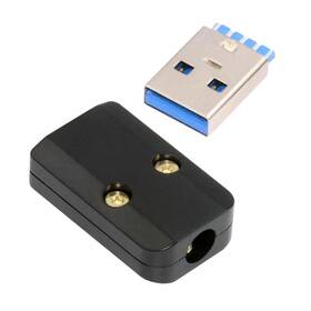 Nfhk Nf-cn-024-ma Usb 3.0 Type-a Male Plug Connector Solder Type With Aluminum Alloy Black