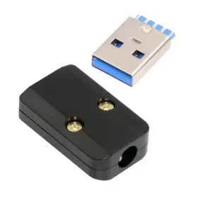 Nf-cn-024-ma Nfhk Usb 3.0 Type-a Male Plug Connector Solder Type With Aluminum Alloy Black Nf-cn-024-ma Nfhk Usb 3.0 Type-a Male Plug Connector Solder Type With Aluminum Alloy Black