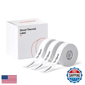 B0d1vblkfh Niimbot D11 D110 D101 Label Maker Tape 15x30mm 3 Rolls White Labeling Replacemen