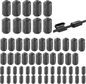0822 Nobrand 60pcs Ferrite Ring Core For 3-13mm Cable Emi Noise Suppressor Black