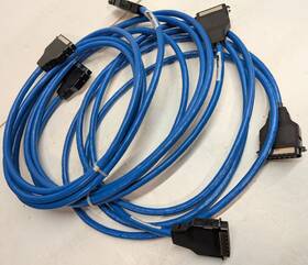 Nudata Cuc5157-012 Ag234 Lot Of 3 12ft Scsi Centronics Cable Blue Heavy Duty Nos