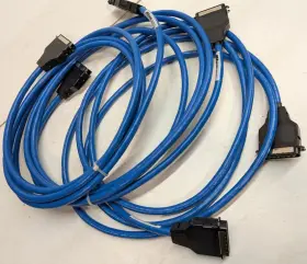 Cuc5157-012 Nudata Ag234 Lot Of 3 12ft Scsi Centronics Cable Blue Heavy Duty Nos