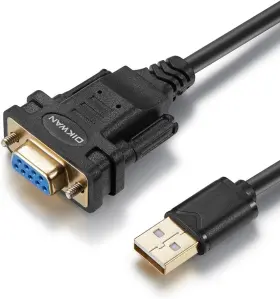 Oikwan 717186576303 Usb To Rs232 Serial Adapter With Ftdi Chipset - 2.0 Female 6ft Black