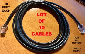 300319-001-pt Oracle Micros Lot Of 15 Idn Printer Cable - Rj45 Male 8-pin To Rj12 6-pin 10 Feet 300319-001-pt Oracle Micros Lot Of 15 Idn Printer Cable - Rj45 Male 8-pin To Rj12 6-pin 10 Feet