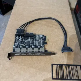 Pvu3-502i-r3.2 Orico Pci-e X1 To 5x Usb 3.0 19 Pin Socket Adapter Extension Riser Card Sata Power