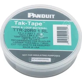 Ttr-20r0 Panduit Corp New Hook Loop Cable Ties - Tie Strap Black 1 40 Lb Tensile 20