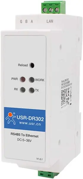 Usr-dr302 Pusr N35275 Din-rail Modbus Rs485 Serial Port To Ethernet Converter