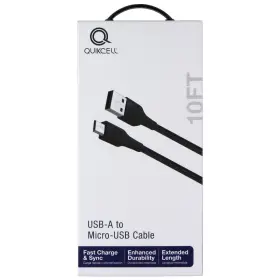 Quickcell 846537077036 Quikcell 10ft Usb-a To Micro-usb Cable - Black
