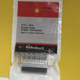 Radioshack 27601429 Lot Of 2 25 Pin Male Crimp Type D-sub Connector Gold Plated Contacts