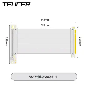 Rapidroo-shop 445015056070 Teucer Pci-e 4.0 X16 Riser Cable Video Card Emi Shielded High-speed Flexible Ext Rapidroo-shop 445015056070 Teucer Pci-e 4.0 X16 Riser Cable Video Card Emi Shielded High-speed Flexible Ext