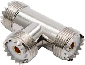 8541668789 Rf Design Uhf Triple Tee Connector Female To Dual 3 Way Silver 8541668789 Rf Design Uhf Triple Tee Connector Female To Dual 3 Way Silver