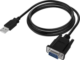Sabrent 088021791961 Usb 2.0 To Serial 9-pin Db-9 Rs-232 Adapter Cable 6 Ft Ftdi Black