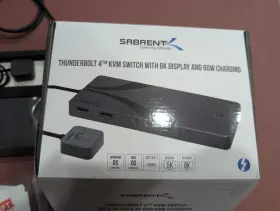 Sb-tb4k Sabrent Thunderbolt 4 Kvm Switch Up To 8k 60hz Display 60w Charging 3