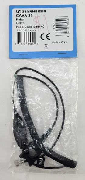504149 Sennheiser Cava 31 Headset Cable P/n New Bottom Rj9