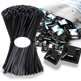 Himp-060622-b08xlsgpy9 Seuyeugx Zip Tie Mounts - 1000 Pcs Cable Self Adhesive Set For Wire Ma