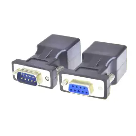 74263 Shanfeilu Rs232 Db9 To Rj45 Serial Adapter Male Female Black