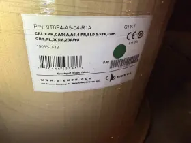 9t6p4-a5-04-r1a Siemon Cbl 6a A5 4 Pair Solid S/ftp Cmp 1000ft 23awg 9t6p4-a5-04-r1a Siemon Cbl 6a A5 4 Pair Solid S/ftp Cmp 1000ft 23awg