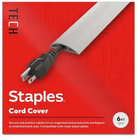 St62389 Staples Tech 6ft Cord Covers Gray