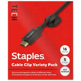 St62393 Staples Tech Cable Clips Black 16/pack