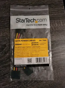 Startech.com 065030835473 New 6in Sata Power Y Splitter Cable Adapter Pyo2sata 6 Inch / 15cm