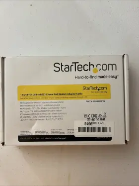 Icusb232ftn Startech.com Usb To Serial Rs232 Adapter - Db9 921.6 Kbps / Null Modem Black