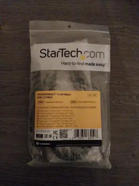 Tblt3mm1ma  Startech Startech.com Active 40gbps Thunderbolt 3 Cable - Black 5k 60hz/4k 60hz Certi
