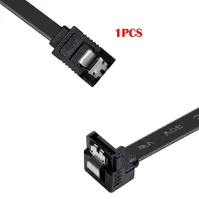 Tlz-396 Techzone 1pcs Sata Iii 6gbps 90 Right Angle Cable 18 Inch With Locking Latch Cabel Black