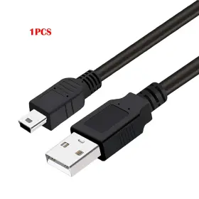 Tlz-398 Techzone 1pcs Usb 2.0 A To Mini 5 Pin B Cable 3ft For Hdds Camera Mp3 - Black