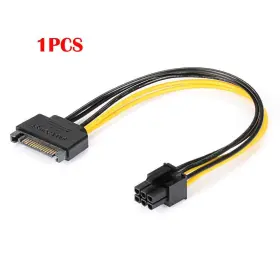 Tlz-412 Techzone 20 Cm Sata 15 Pin To 6 Pci Express Graphics Video Card Power Cable Adapter