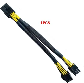 Tlz-413 Techzone 8.7 Inch Pci-e 8 Pin Female To Dual 6 2 Male Power Splitter Cable Braided