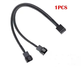 Tlz-430 Techzone 10.5 Inch Cooling Fan Power Splitter Cable 1 To 2 4-pin/3-pin Pwm Sleeved Braided