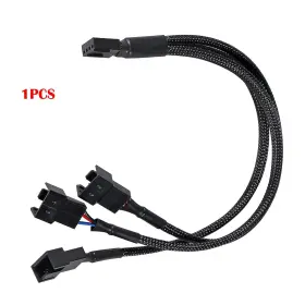 Tlz-431 Techzone 12 Inch 3-way 4-pin Pwm Fan Splitter Cable Pc Extension For 4/3-pin Cooling