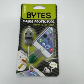 6304 Tzumi Bytes Cable Protector Glow-in-the-dark Panda And Turtle With Green Shell