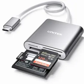 Y-9324bgy Unitek Usb C Sd Card Reader Aluminum 3-slot 3.0 Type-c Flash Memory