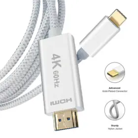 Vz625 Veggieg 762715650696 6.6ft/2m Usb C To Hdmi Cable 4k Anti-interference Gold-plated Plugs Al