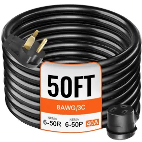 Vevor 601707168491 Welder Extension Cord 40amp 50ft 250v Welding Power With Nema 6-50 P